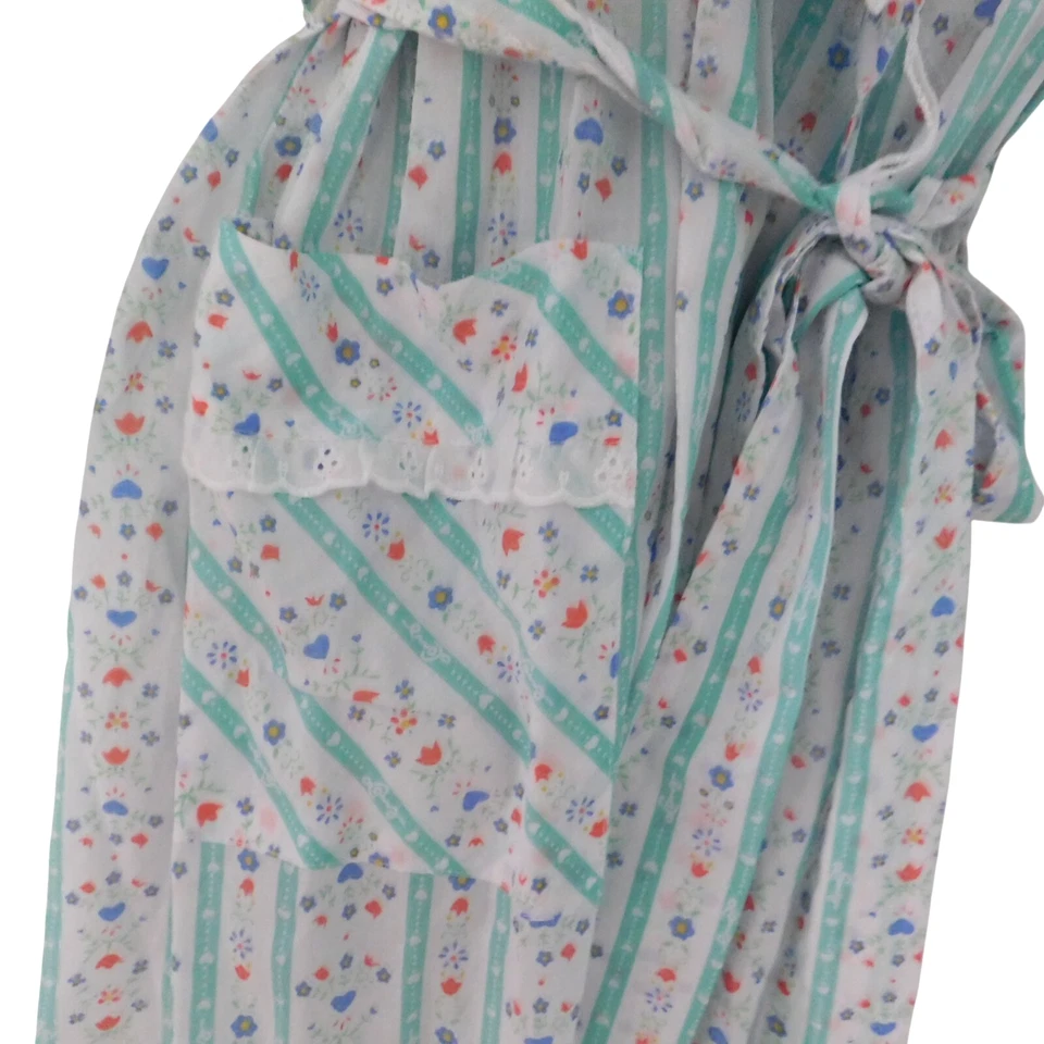 NOVO Lanz of Salzburg Roupão de Algodão Floral Bolsos de Cinto Leve Tamanho Grande Verde - Imagem 3 de 4