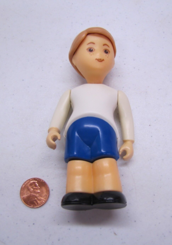 LITTLE TIKES Dollhouse BOY BROTHER SON DOLL in WHITE LONG-SLEEVED SHIRT #1 - Picture 1 of 3