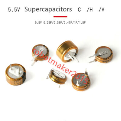 5.5V 0.1F/0.22F/0.047F/0.47F/1F/1.5F/4F/0.022F/5F Farad Capacitor ...