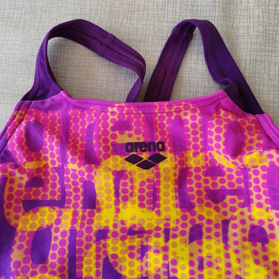 Arena Girls Multi Colours V Back Swimsuit 12-13 Years (UK28) Multi - Image 4 of 4