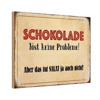Holzschild 12X18 Cm Schokolade LöSt Keine Probleme Dekoration Deko Geschenk Holz