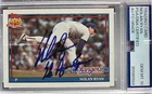 💥Nolan Ryan Signed 1991 Topps #1 Inscribed "The Ryan Express" (PSA | Auto 10)💥