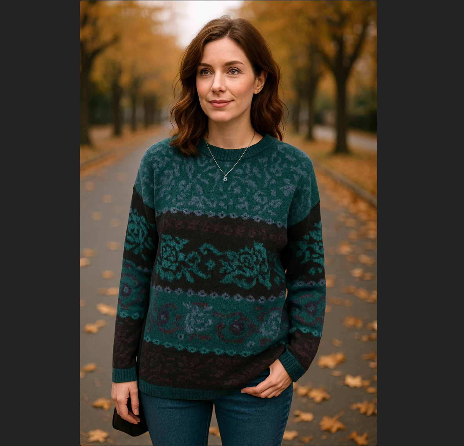 VTG Classic Elements Pullover Sweater SMALL Flora… - image 1