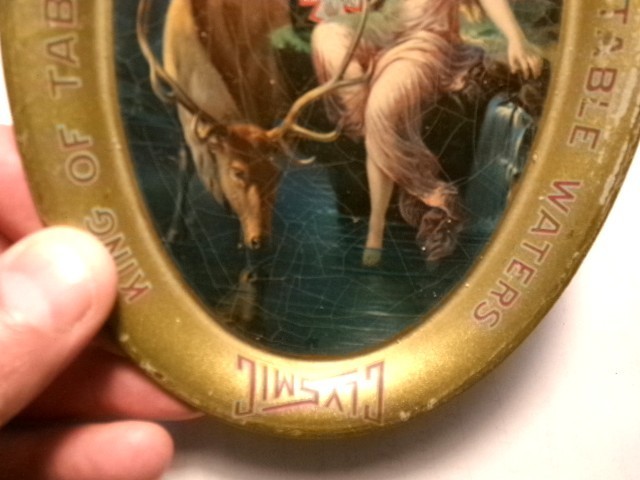 pre-pro CLYSMIC table waters NUDE GIRL & ELK oval tip tray WAUKESHA, WISCONSIN