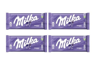 4x Milka Alpine Milk Chocolate Bars 90g 3.1oz