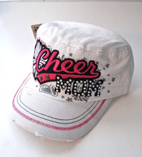 Gorra LOGA Leader Cheer Mom Cadete Cristal Envejecido Brillante Tachonada Mujer Ajustable Nuevo