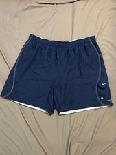 Nike Spellout Logo Navy Blue Cargo Pocket Lined Swim Trunk Board Shorts Mens 2XL