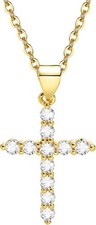 Cross Necklace for Women,14K Gold Plated Cubic Zirconia for...