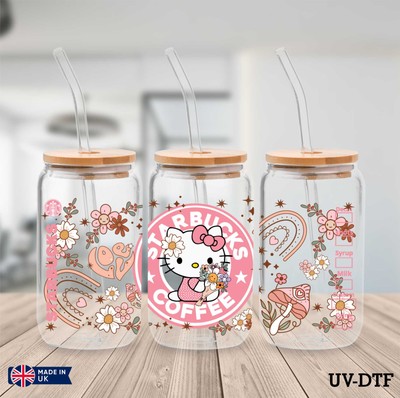 Kitty UV DTF Aufkleber - 16oz Libbey Dose Glasfolie yn899