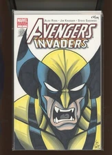 (2009) Avengers/Invaders #1: KEN HAESER SIGNED/REMARKED SKETCH COVER! (9.2 OB)
