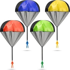 Parachute Toys for Kids - Pack of 4 Tangle-Free Throwing Parachute Army Figure