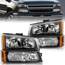 4pcs Headlight Assembly For 2003-2006 Chevy Silverado Avalanche