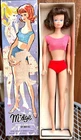 Vintage Mattel MIDGE 860 Brunette doll 1963 freckles straight leg Original Box