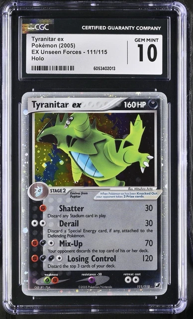 2005 Pokemon Unseen Forces Tyranitar ex 111/115 CGC 10 Holo