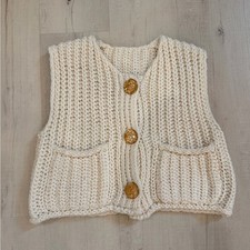 Chunky Knit Vest with Button Details
