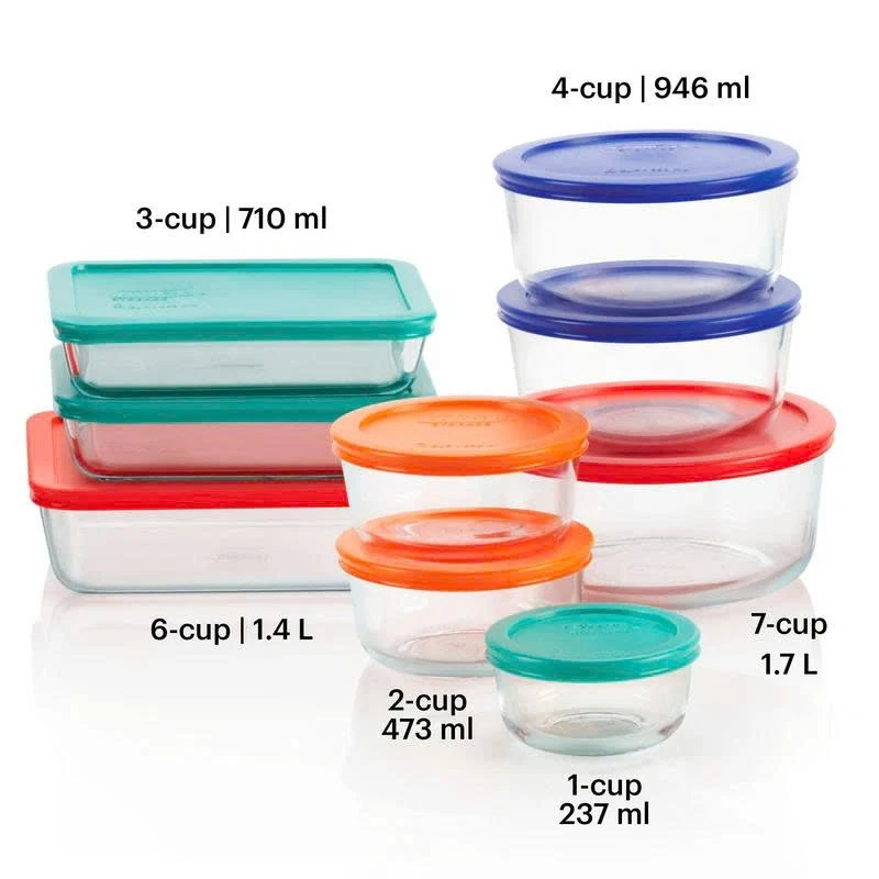 Pyrex Simply Store 18pc Glass Food Storage Containers with Lids BPA-Free - Image 4 of 4