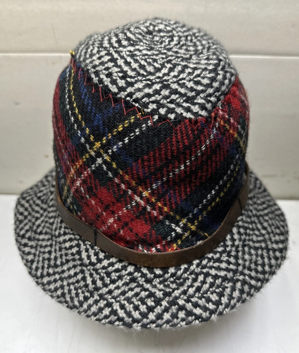 Misa Harada Millinery Wool Blend Pink Brown Black Tweed Houndstooth Bucket Hat Misa Harada hats | ESSENTIAL COLLECTION | Womens & Unisex  main image 3