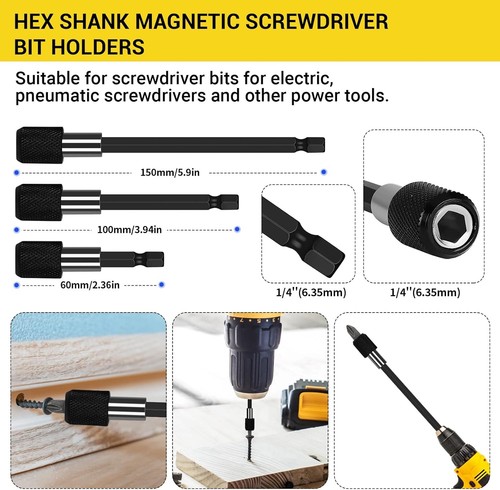 24-Piece Flexible Drill Bit Extension Set – 105° Right Angle Attachment, Universal Socket Wrench, Magnetic Holders & Bendable Shafts