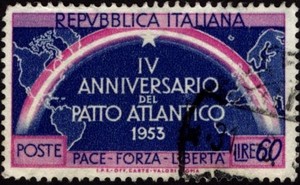 644  Italy 1953 Stamp Scott #638 Map Fine Used Clean Back CV $3.50