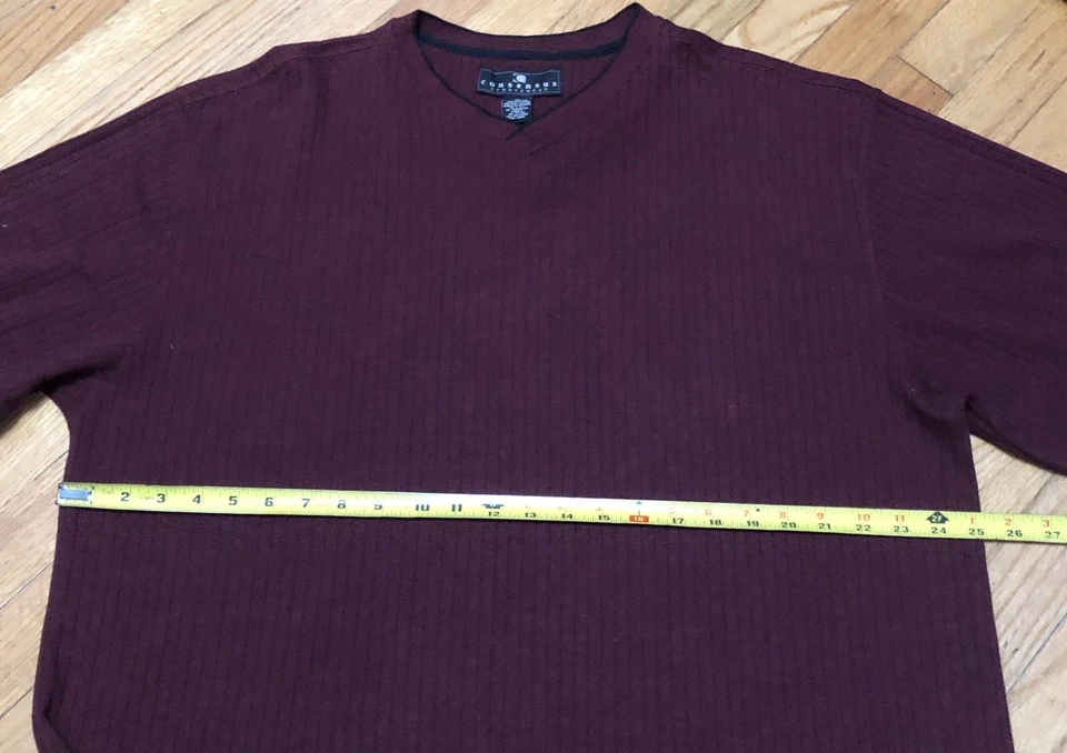 Vintage Consensus Sportwear Mens Size XL Ribbed Knit V Neck Stretch L/S Sweater  - Image 4 of 4