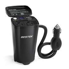 BESTEK 200W Car Power Inverter 12V DC to 110V AC 2 Outlets PD 30W USB-C QC3.0