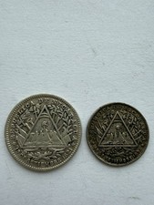 nicaragua Silberm&uuml;nzen Lot 10 & 5 Centavos 1887