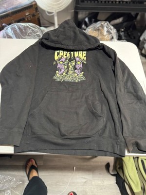 NHS Fun Factory Creature Hoodie Medium Black Skull Bat Graphic Creature