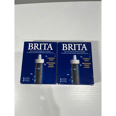 Brita Bottle Replacement Filters 6 Month Pack 3 Filters 2 Boxes