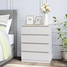 Tall Dresser with 4 Drawers Storage Cabinet for Closet Bedroom Living Room white