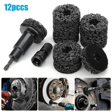 12 PCS Brake Disc Grinding Tools Kit Hub & Rotor Polishing 1/2in Wrench Adapter