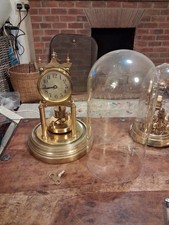 B.H.A German Gustav Becker? 400 day Anniversary Clock in Glass Dome W/O 12 INCHE