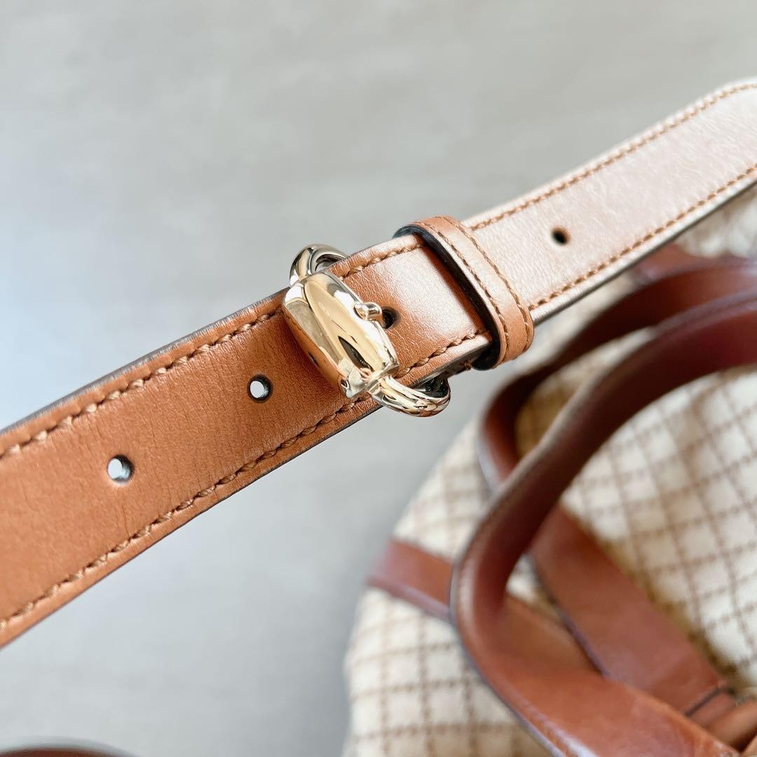 GUCCI Vintage Leather Tote Bag Large Brown with Shoulder Strap thumbnail 13