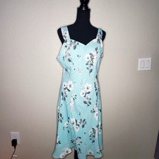 Chadwicks Women’s Mint Green Floral Sleeveless Sundress Size 10 NWOT