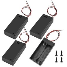 2 x 1.5V AA Battery Holder with Wires, 3 Volt Battery Case Box with ON/Off 2AA