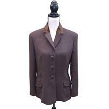 Vintage Versace Jeans Couture Brown Wool Womens Blazer Size 44 W/minor Flaw
