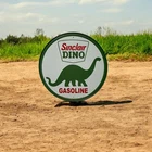 Sinclair Dino Gasoline Round Embossed Steel Sign 11.75" Diameter Mancave