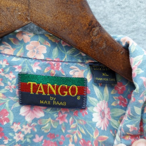 Vintage Tango by Max Raab Mens Multicolor Flower Floral Button up Shirt Size XL - Picture 2 of 3