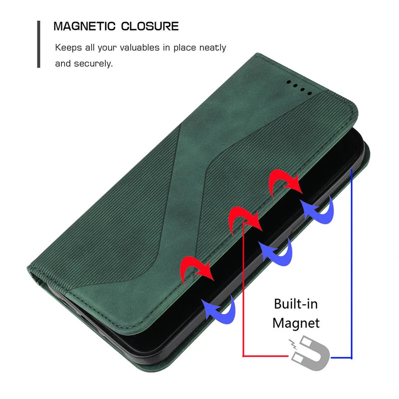 For Samsung Galaxy S25 S24 S23 S22 S21 S9 Magnetic Leather Flip Card Wallet Case - Image 3 of 4