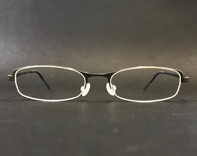 Lindberg Eyeglasses Frames 7150 P10 Gray Oval Half Rim Strip Titanium 50-17-150