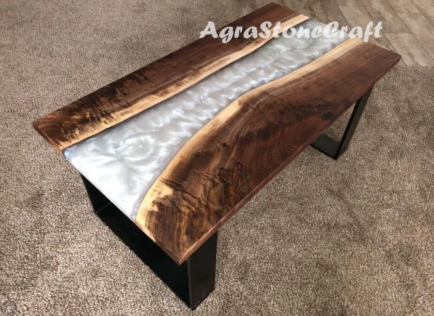 Mesa de resina epoxi | Mesa de comedor y centro epoxi para decoración del hogar Foto 2 de 4