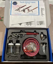 New Paasche Single Action External Mix Siphon Fees AirBrush Set