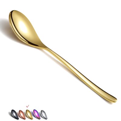 Gold Dinner Spoons 6 Piece 8.1'' Stainless Steel Tablespoons Soup Spoons Dessert