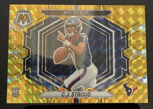 Mosaic Football 2023 FOTL CJ Stroud Rookie NFL Debut True Gold Prizm /10 ND-3 RC - Picture 1 of 4