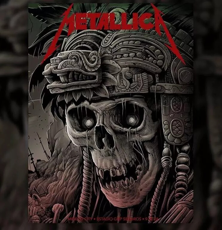 Custom Metallica Tour Mexico City September 20 & 22 2024 2025 Poster 2