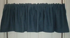 Brentwood Originals DENIM BLUE VALANCE Cotton Lined Country Western Farmhouse