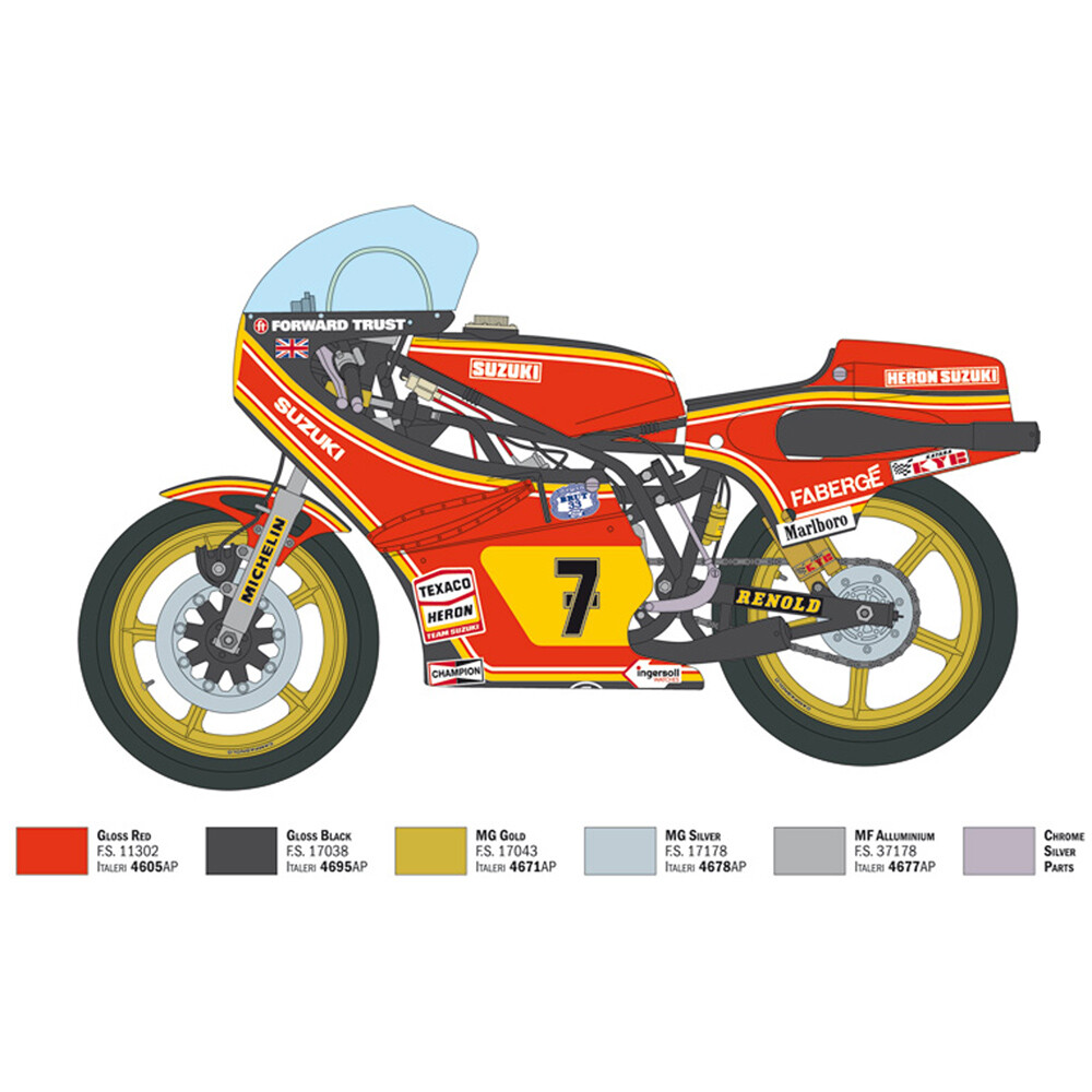 Italeri Suzuki RG 500 XR27 Motorcycle Model Kit 4644 Barry Sheen Heron