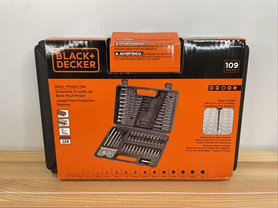 NEW BLACK DECKER BDA91109 109 PIECE ASSORTED DRILL BIT TOOL SET & CASE 3875333