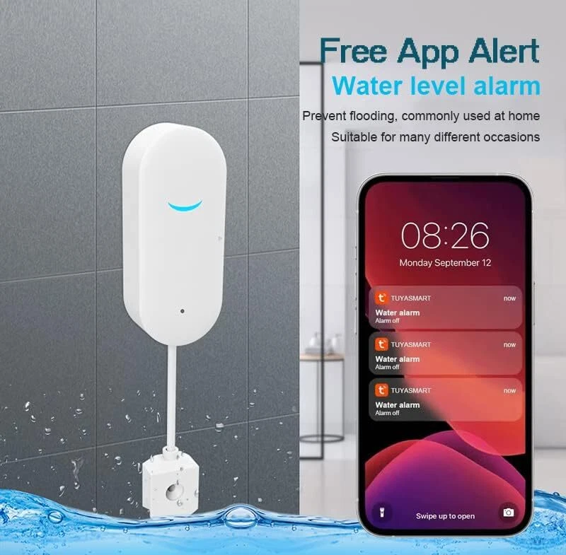 WiFi Bluetooth Water Leak Detector Smart Water Sensor Alarm&App Alerts For Home - Image 3 of 4