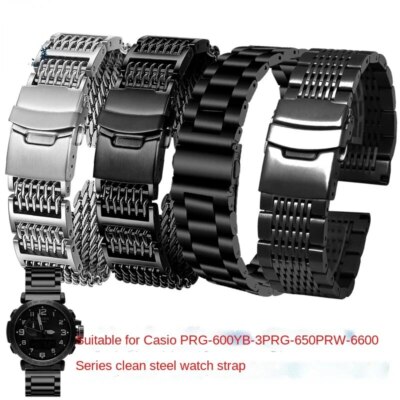 24mm Stainless Steel Watch Band Strap For Casio PRG-600YB 650 6600 Bracelet Tool
