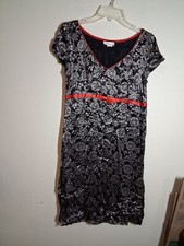 VTG Amorose Silk Dress Y2K Floral Asian Business Casual Black Women's Size 10